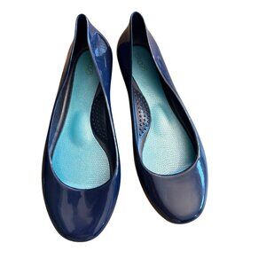 Oka-B Womens Navy Blue Jelly Flats Size US 9 EU 39 Slip-On Shoes Taylor Ballet